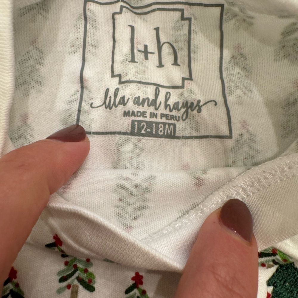 Lila & Hayes Christmas Pajamas Monogramed with “George” - Picture 3 of 5